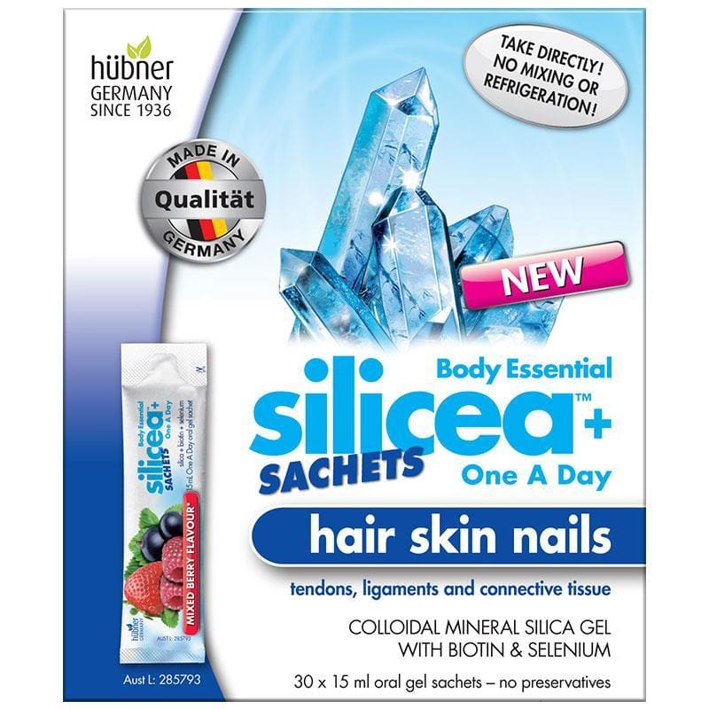 Silicea+ One A Day Hair Skin Nails 30 x 15ml Oral Gel Sachets front image on Livehealthy HK imported from Australia