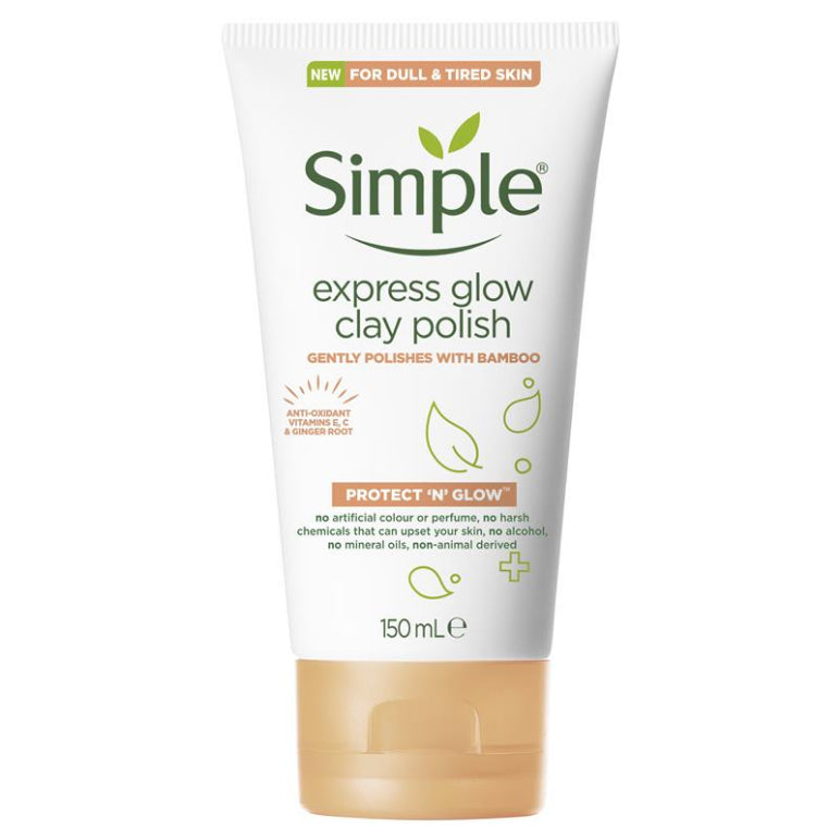 Simple Protect N Glow Express Glow Clay Polish 150ml front image on Livehealthy HK imported from Australia