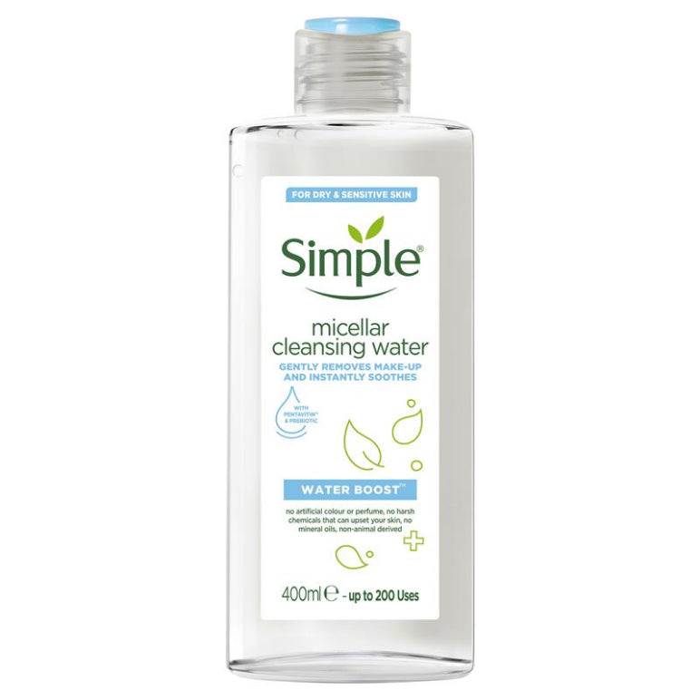 Simple Water Boost Micellar Cleansing Water 400ml front image on Livehealthy HK imported from Australia