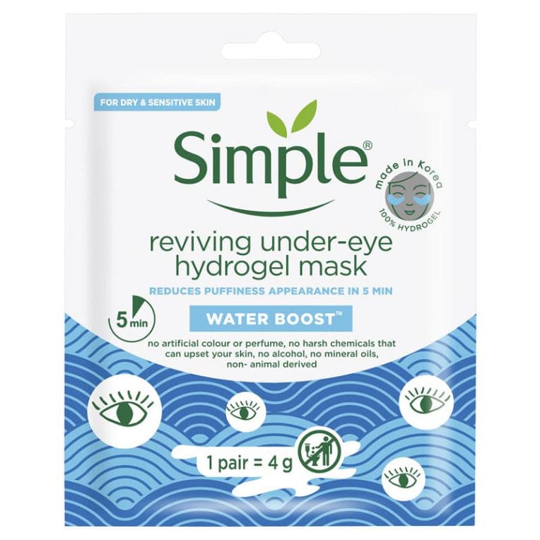 Simple Water Boost Reviving Under Eye Mask 4g front image on Livehealthy HK imported from Australia