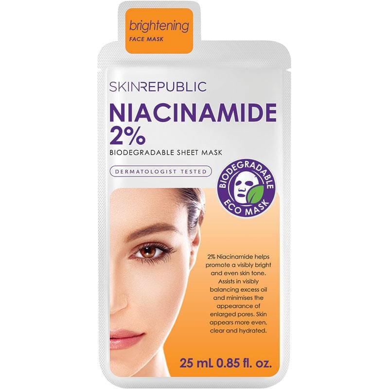 Skin Republic Niacinamide Sheet Mask 25ml front image on Livehealthy HK imported from Australia