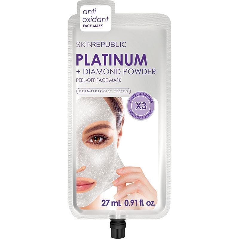 Skin Republic Platinum + Diamond Powder Peel Off Face Mask front image on Livehealthy HK imported from Australia