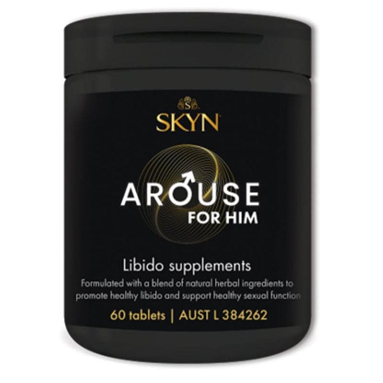 Skyn Arouse For Him Libido Supplements 60 Tablets front image on Livehealthy HK imported from Australia