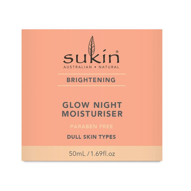 Sukin Brightening Glow Night Moisturiser Jar 50ml front image on Livehealthy HK imported from Australia