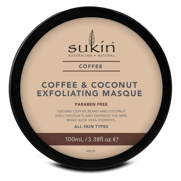 Sukin Coffee And Coconut Exfoliating Masque 100ml front image on Livehealthy HK imported from Australia