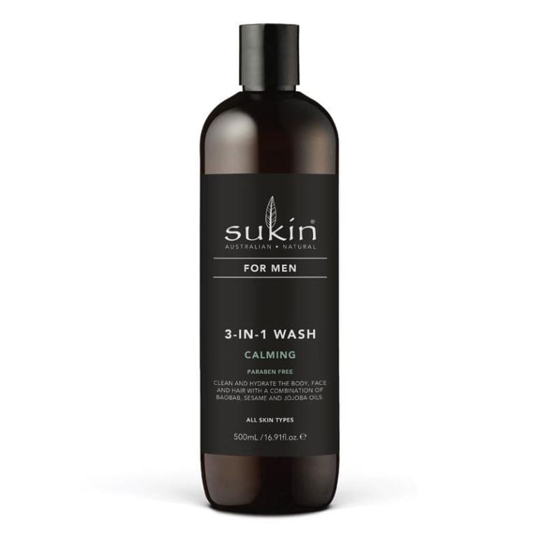 Sukin For Men 3-In-1 Wash Calming 500ml front image on Livehealthy HK imported from Australia
