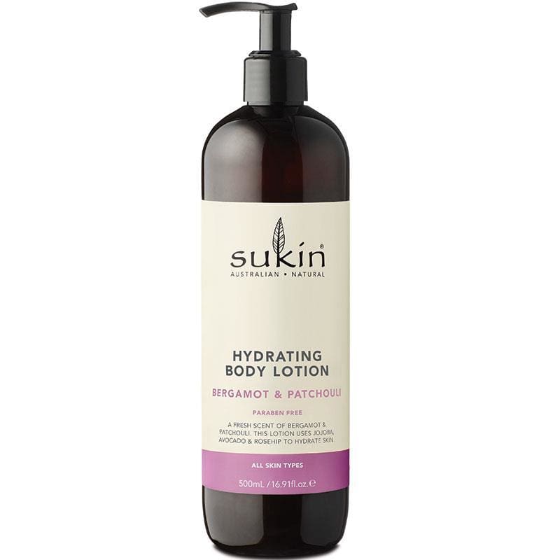 Sukin Hydrating Body Lotion Bergamot & Patchouli 500ml front image on Livehealthy HK imported from Australia