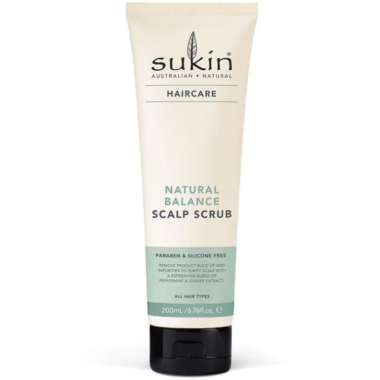Sukin Natural Balance Scalp Scrub 200ml front image on Livehealthy HK imported from Australia