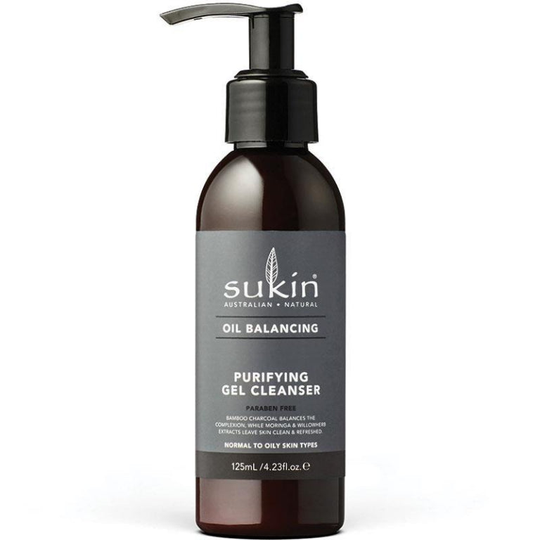 Sukin Oil Balancing Plus Charcoal Purifying Gel Cleanser 125ml front image on Livehealthy HK imported from Australia