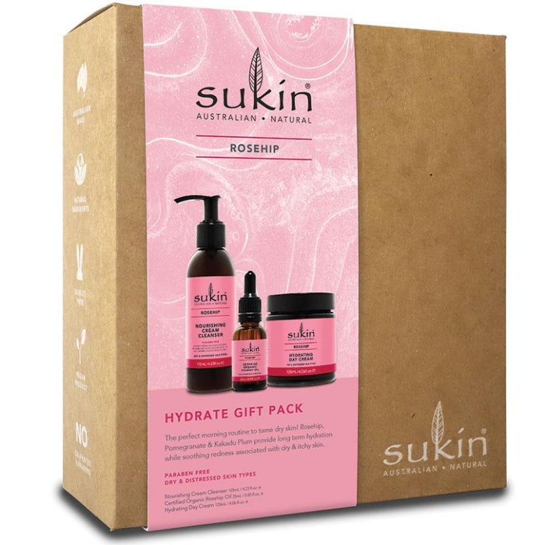 Sukin Rosehip Hydrate 3 Step Gift Set front image on Livehealthy HK imported from Australia