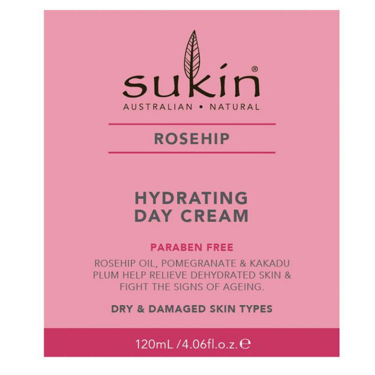 Sukin Rosehip Hydrating Day Cream 120ml front image on Livehealthy HK imported from Australia