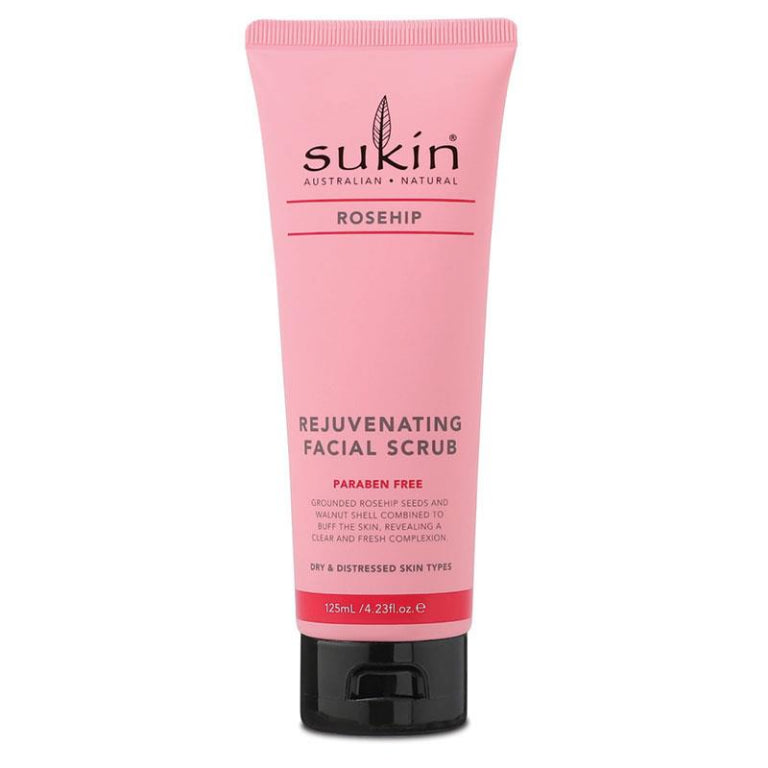 Sukin Rosehip Rejuvenating Facial Scrub 125ml front image on Livehealthy HK imported from Australia