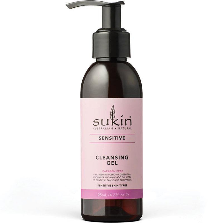 Sukin Sensitive Cleansing Gel 125ml Pump front image on Livehealthy HK imported from Australia