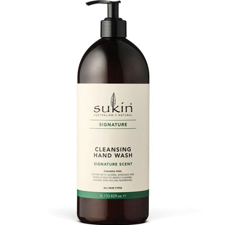 Sukin Signature Cleansing Hand Wash Pump 1 Litre front image on Livehealthy HK imported from Australia