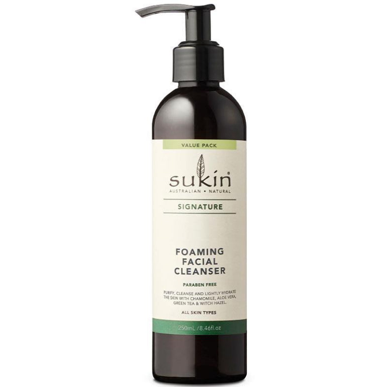 Sukin Signature Foaming Facial Cleanser Pump 250ml front image on Livehealthy HK imported from Australia