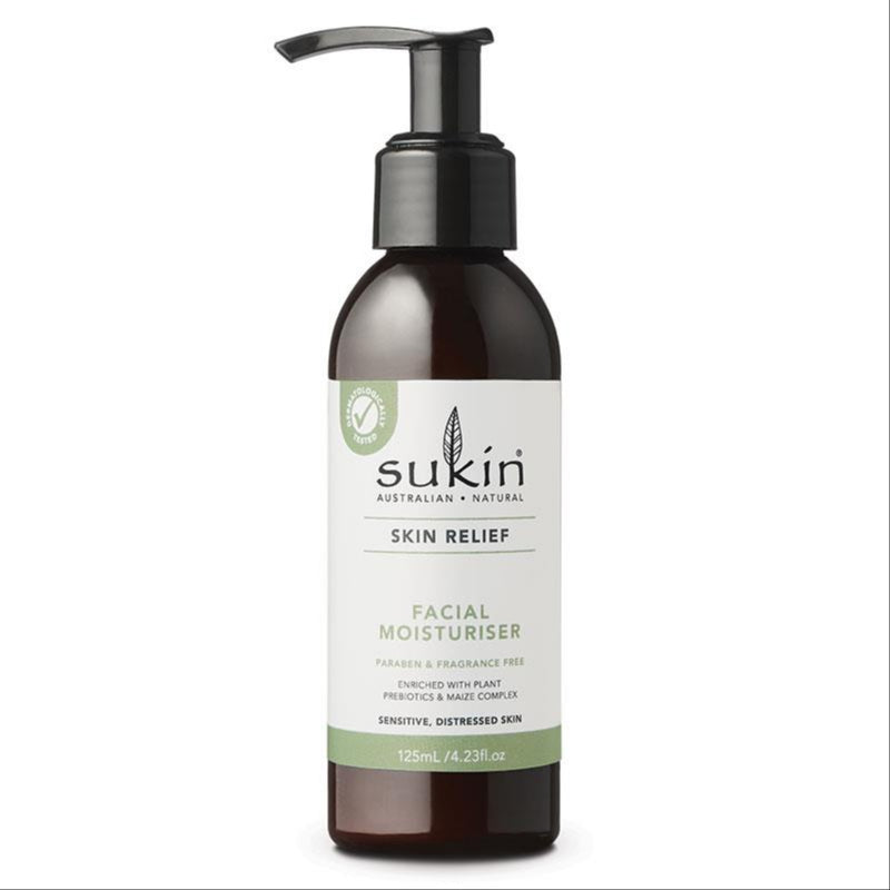 Sukin Skin Relief Facial Moisturiser 125ml Pump front image on Livehealthy HK imported from Australia