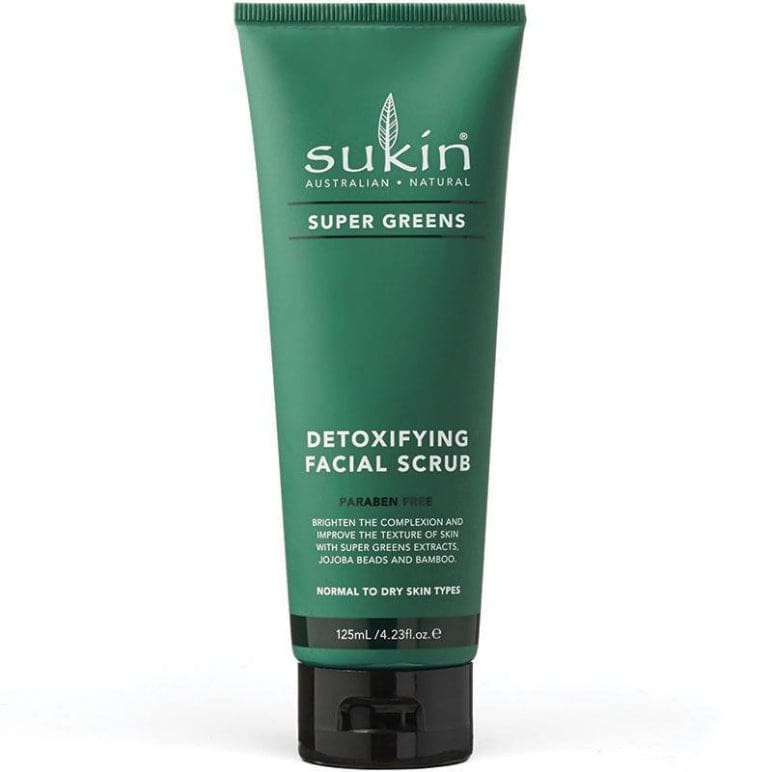 Sukin Super Greens Detoxifying Facial Scrub 125ml front image on Livehealthy HK imported from Australia