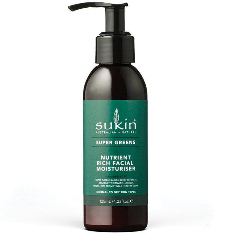 Sukin Super Greens Nutrient Rich Facial Moisturiser 125ml front image on Livehealthy HK imported from Australia