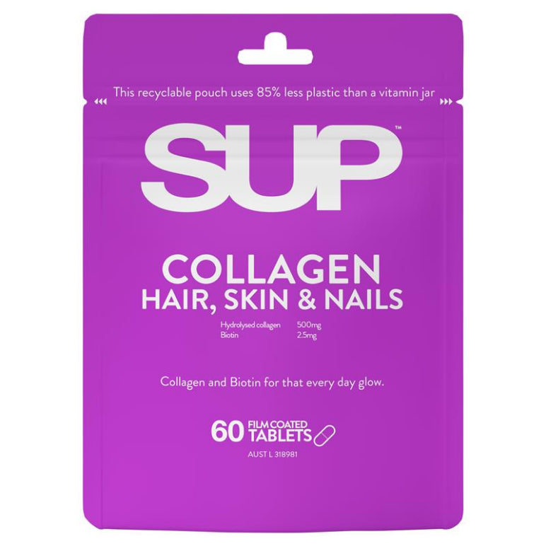 SUP Collagen Hair Skin & Nails 60 Tablets front image on Livehealthy HK imported from Australia