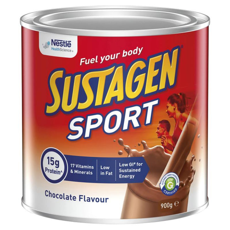 Sustagen Sport Chocolate 900g front image on Livehealthy HK imported from Australia
