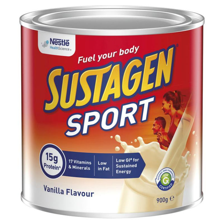 Sustagen Sport Vanilla 900g front image on Livehealthy HK imported from Australia