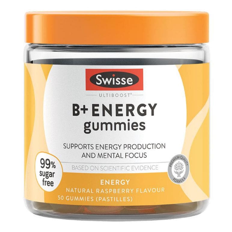Swisse B+ Energy Gummies 50 Pack front image on Livehealthy HK imported from Australia