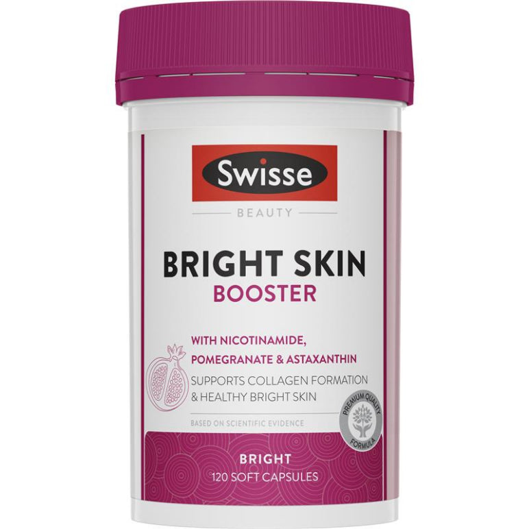 Swisse Beauty Bright Skin 120 Capsules front image on Livehealthy HK imported from Australia