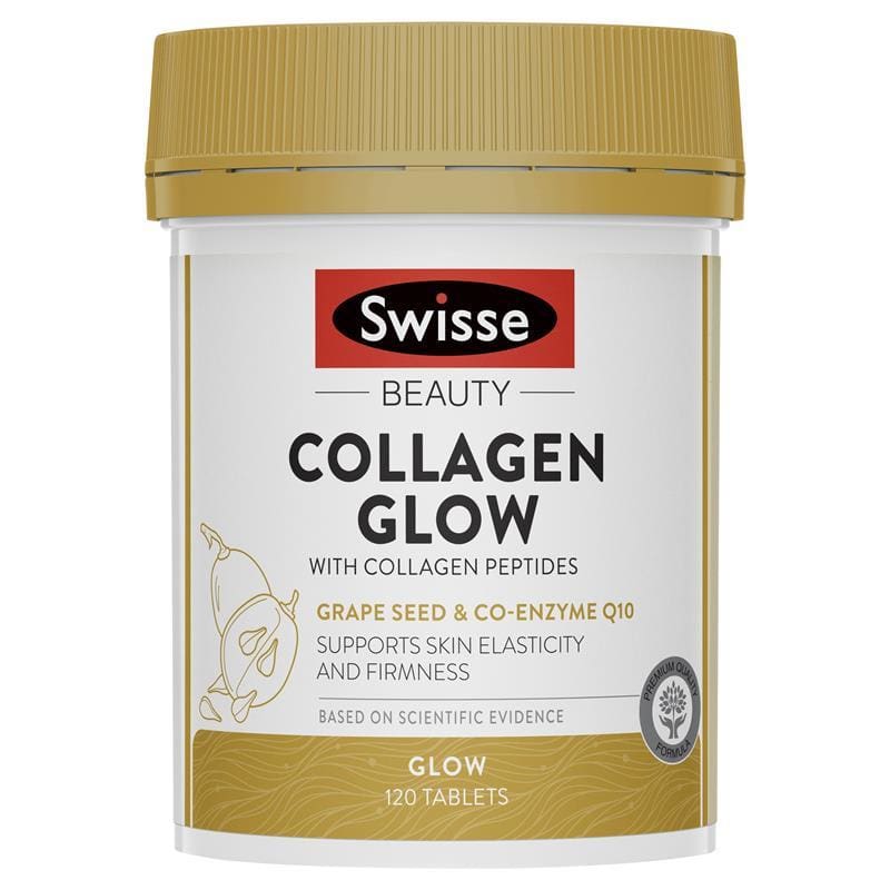 Swisse Beauty Collagen Glow With Collagen Peptides 120 Tablets front image on Livehealthy HK imported from Australia