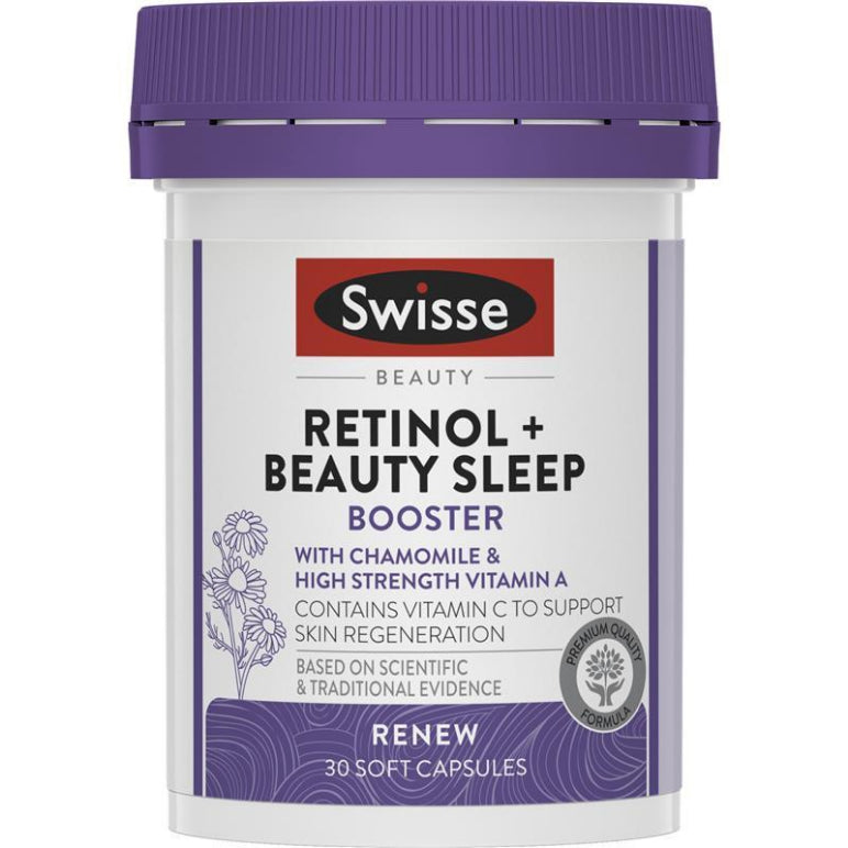 Swisse Beauty Retinol + Beauty Booster 30 Capsules front image on Livehealthy HK imported from Australia