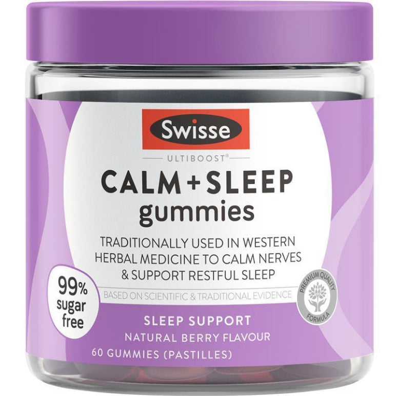 Swisse Calm And Sleep Gummies 60 Pack front image on Livehealthy HK imported from Australia