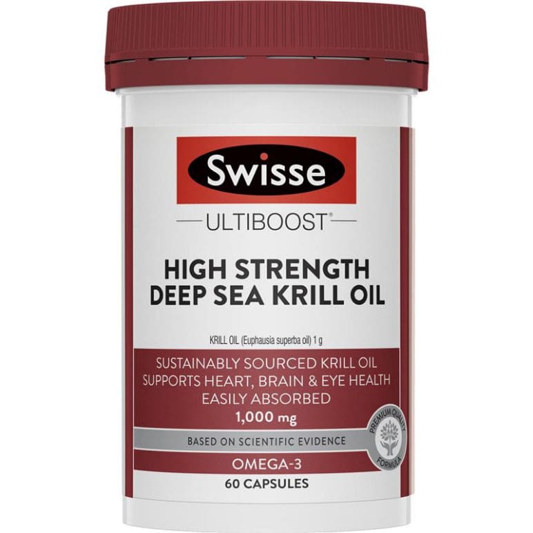 Swisse Deep Sea Krill Oil 1000mg 60 Capsules front image on Livehealthy HK imported from Australia
