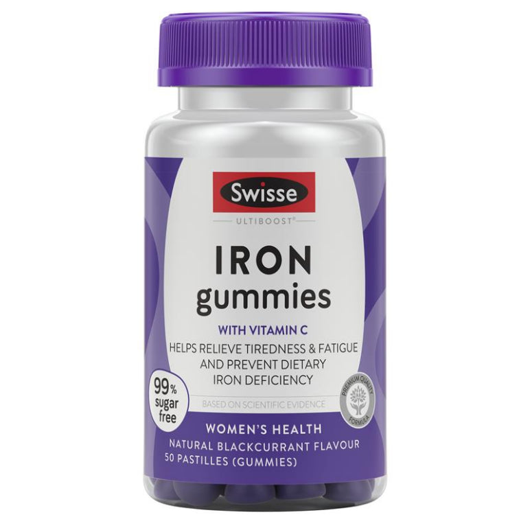 Swisse Iron Gummies 50 Pack front image on Livehealthy HK imported from Australia
