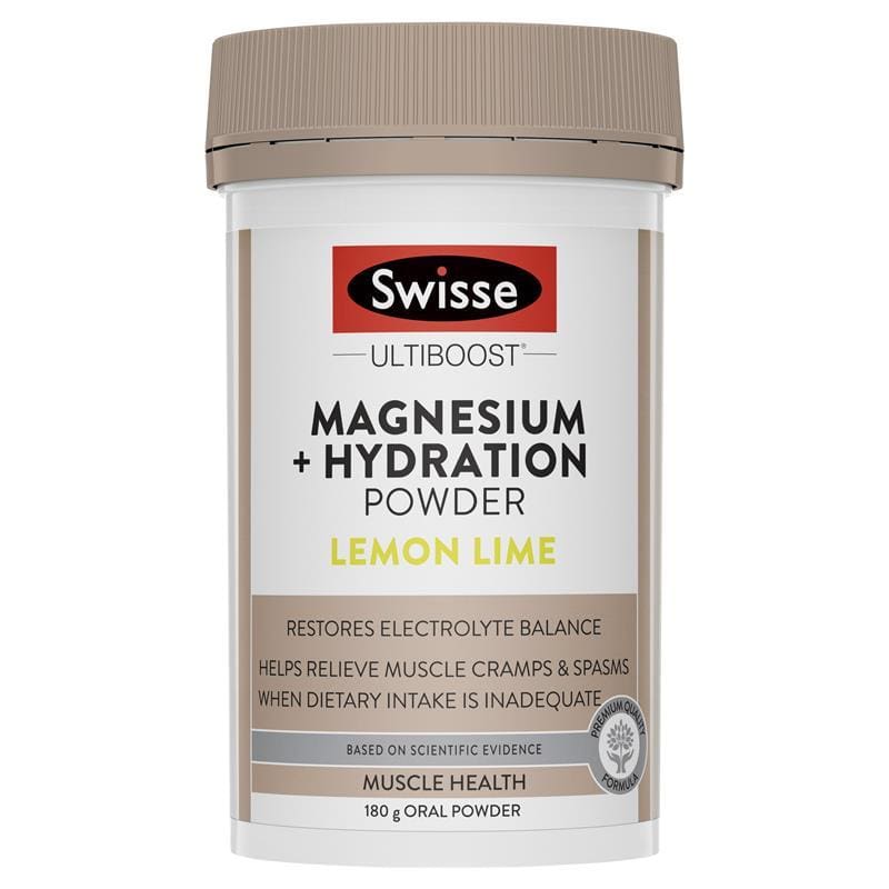 Swisse Magnesium + Hydration Powder - Lemon Lime 180g front image on Livehealthy HK imported from Australia