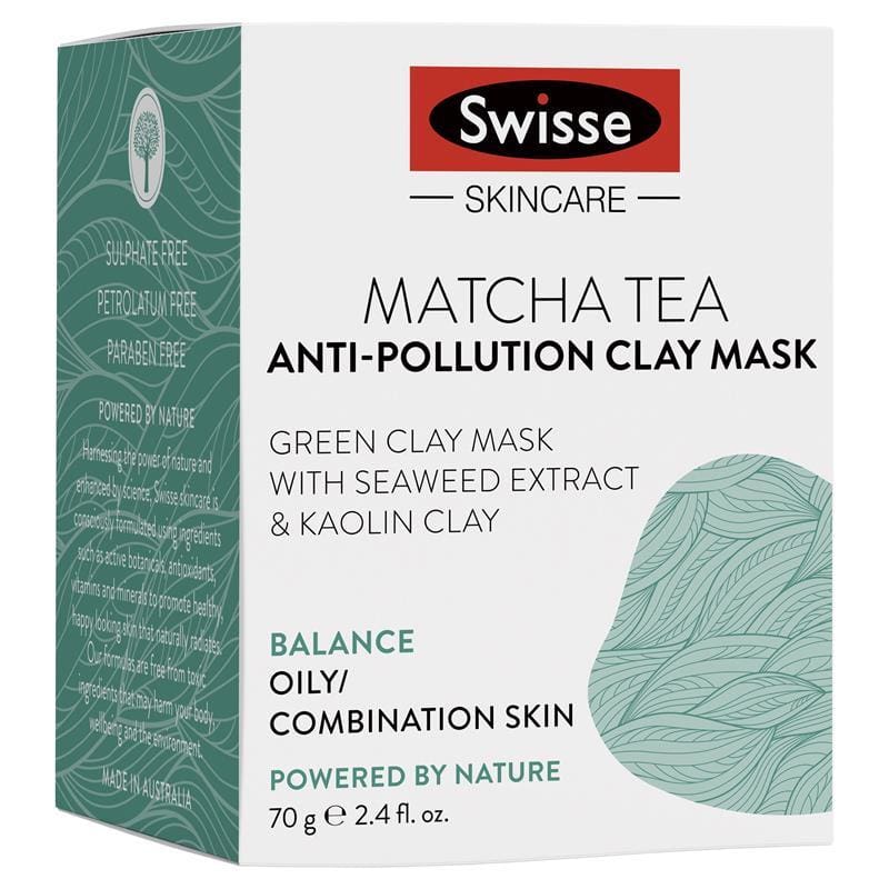 Swisse Matcha Tea Anti Pollution Clay Mask 70g front image on Livehealthy HK imported from Australia