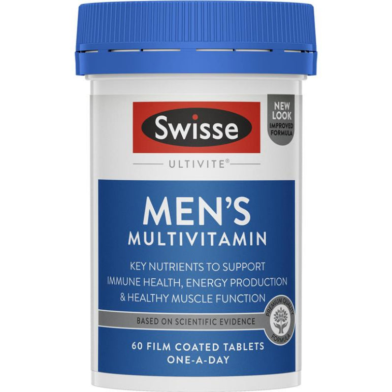 Swisse Mens Multivitamin 60 Tablets NEW front image on Livehealthy HK imported from Australia