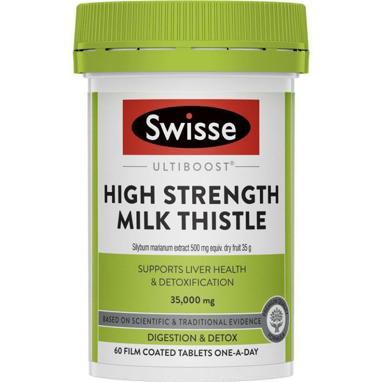 Swisse Milk Thistle 60 Tablets front image on Livehealthy HK imported from Australia