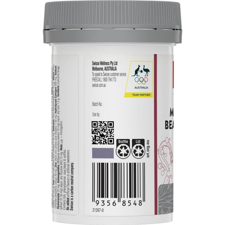 Swisse Multivitamin Beauty Complex 60 Tablets front image on Livehealthy HK imported from Australia