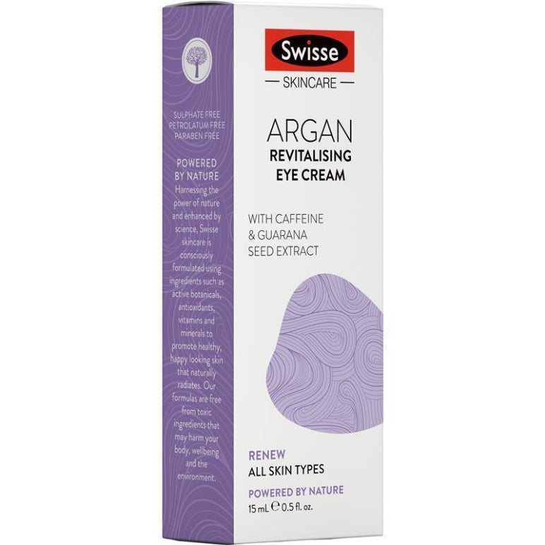 Swisse Skincare Argan Revitalising Eye Cream 15ml front image on Livehealthy HK imported from Australia