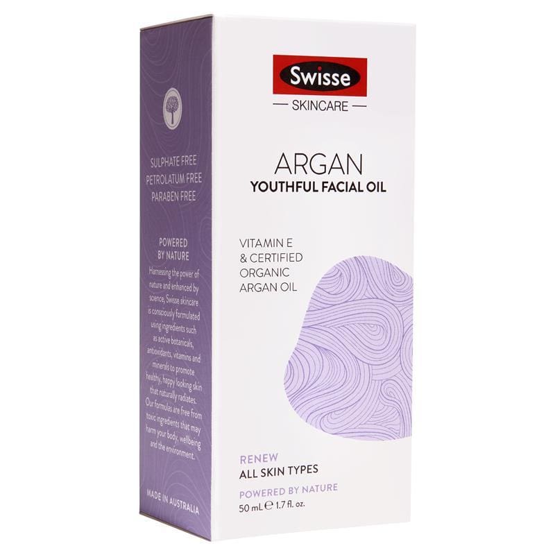 Swisse Skincare Argan Youthful Facial Oil 50ml front image on Livehealthy HK imported from Australia