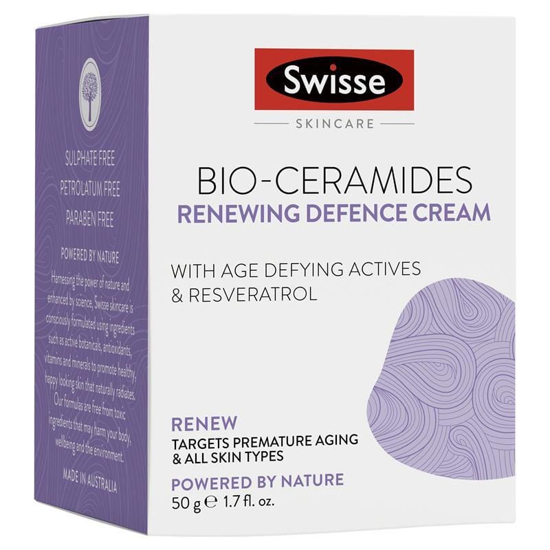 Swisse Skincare Bio Ceramide Renewing Defence Cream 50g front image on Livehealthy HK imported from Australia