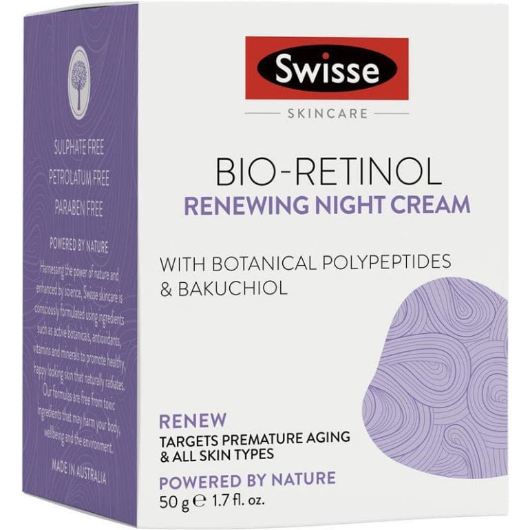 Swisse Skincare Bio Retinol Renewing Night Cream 50g front image on Livehealthy HK imported from Australia