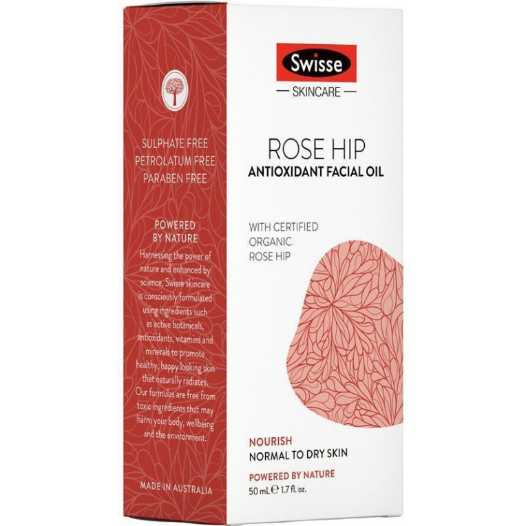 Swisse Skincare Rose Hip Antioxidant Facial Oil 50ml front image on Livehealthy HK imported from Australia