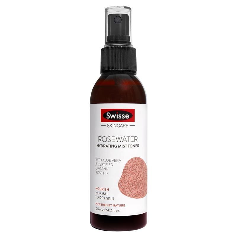 Swisse Skincare Rosewater Hydrating Mist Toner 125ml front image on Livehealthy HK imported from Australia