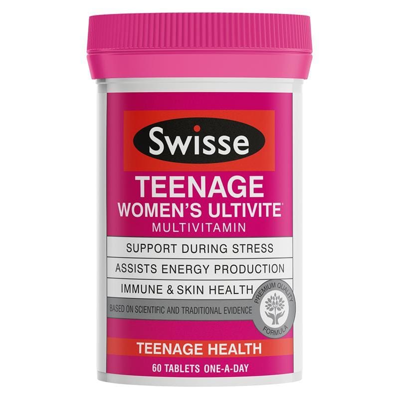 Swisse Teenage Ultivite Women's Multivitamin 60 Tablets front image on Livehealthy HK imported from Australia