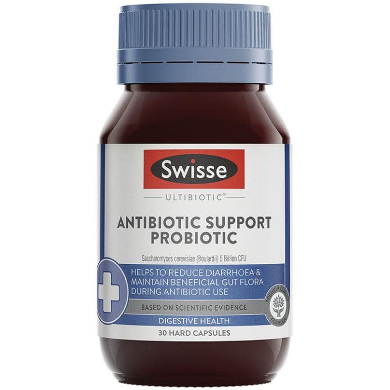 Swisse Ultibiotic Antibiotic Support Probiotic 30 Capsules front image on Livehealthy HK imported from Australia
