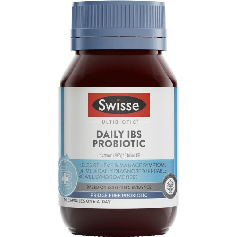 Swisse Ultibiotic Daily IBS Probiotic 30 Capsules front image on Livehealthy HK imported from Australia