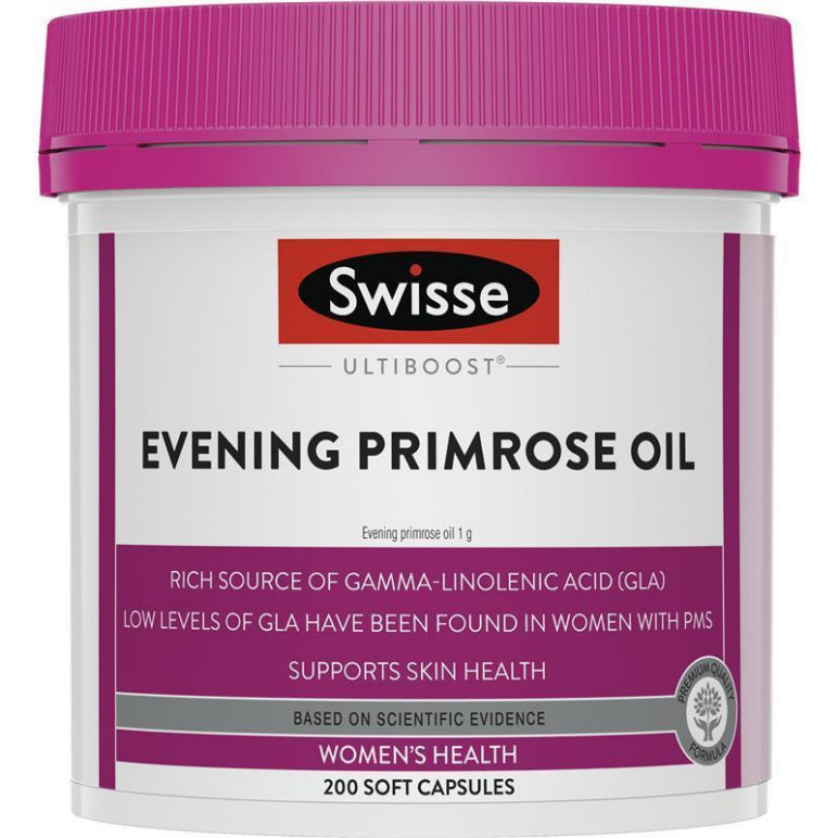 Swisse Ultiboost Evening Primrose Oil 200 Capsules front image on Livehealthy HK imported from Australia