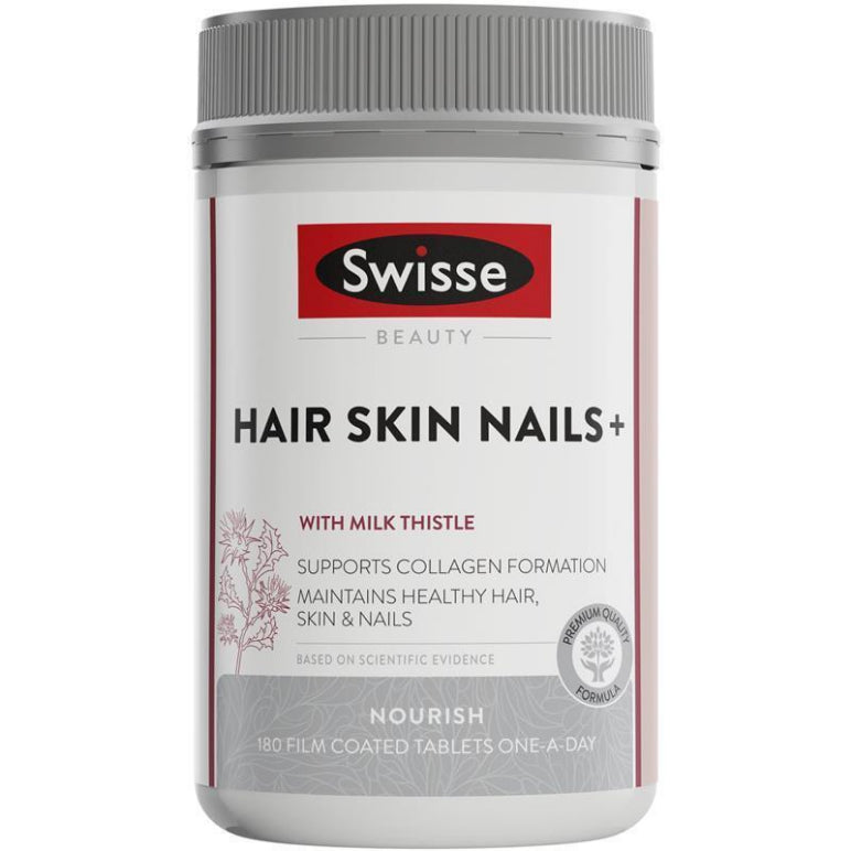 Swisse Ultiboost Hair Skin Nails+ 180 Tablets front image on Livehealthy HK imported from Australia