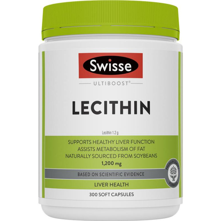 Swisse Ultiboost Lecithin 1200mg 300 Capsules front image on Livehealthy HK imported from Australia