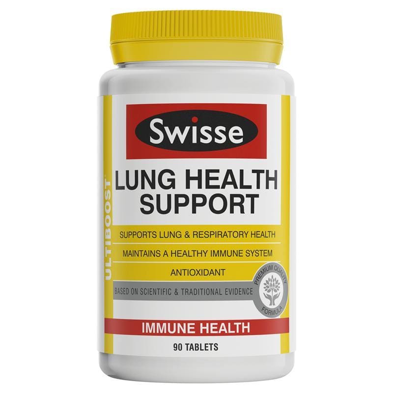 Swisse Ultiboost Lung Health Support 90 Tablets front image on Livehealthy HK imported from Australia